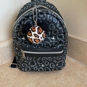 Disney Black and Gray Leopard Backpack